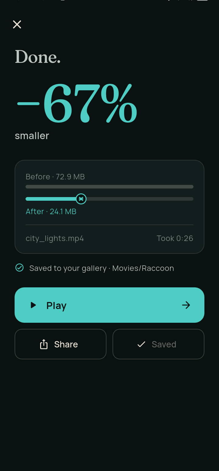 A video compressed 86% smaller